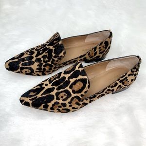 Calvin Klein Elin Leopard Pointed Toe Leather loafers Size 8.